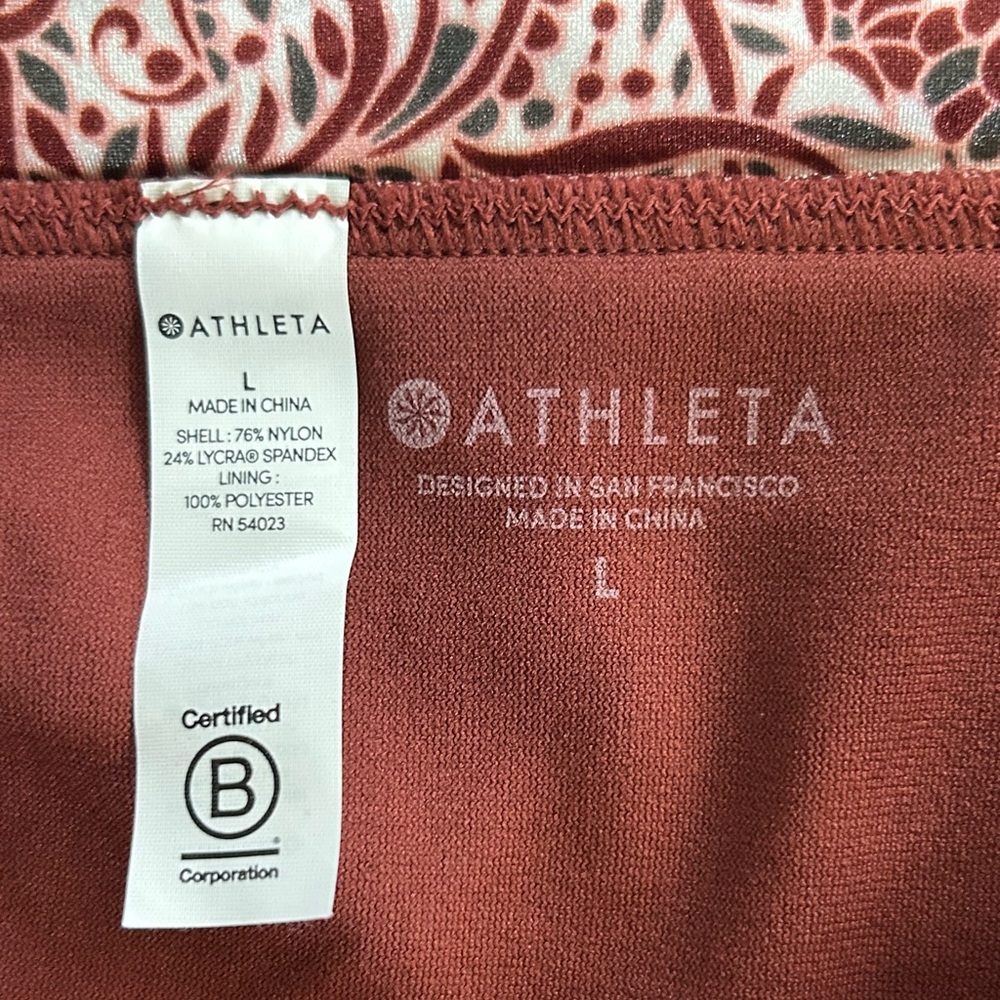 🌊 Aqualuxe Burgundy Batik Mid‑Rise Bikini Bottom – Size Large (NWT) - Picture 5 of 8
